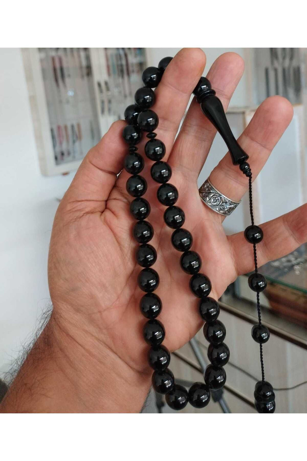 Sertifikalı Erzurum Oltu Taşı Tesbih 12 mm