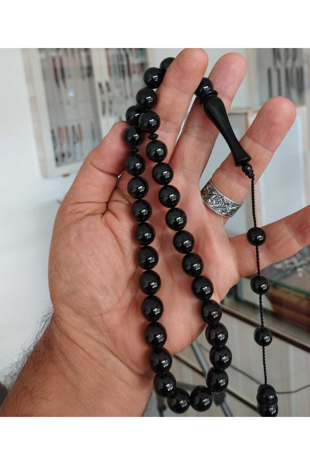 Sertifikalı Erzurum Oltu Taşı Tesbih 12 mm