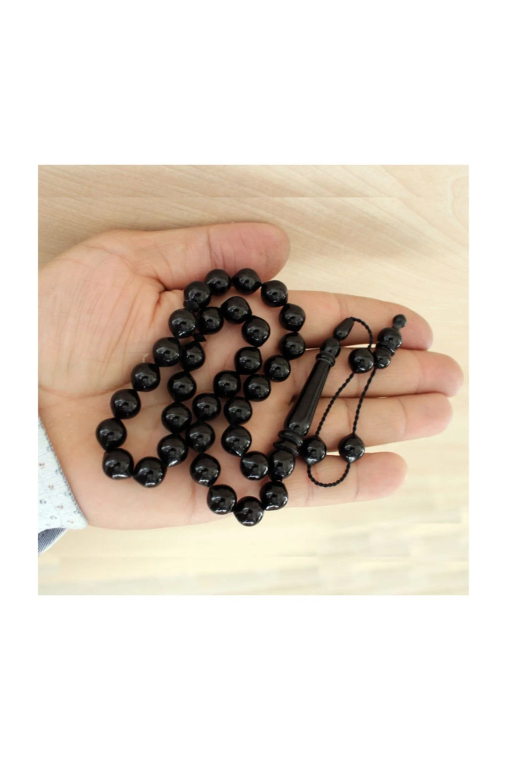 Erkek Sistemli Kumpaslı 10 X 11 Mm Şalgami Kesim Erzurum Oltu Taşı Sade Tesbih