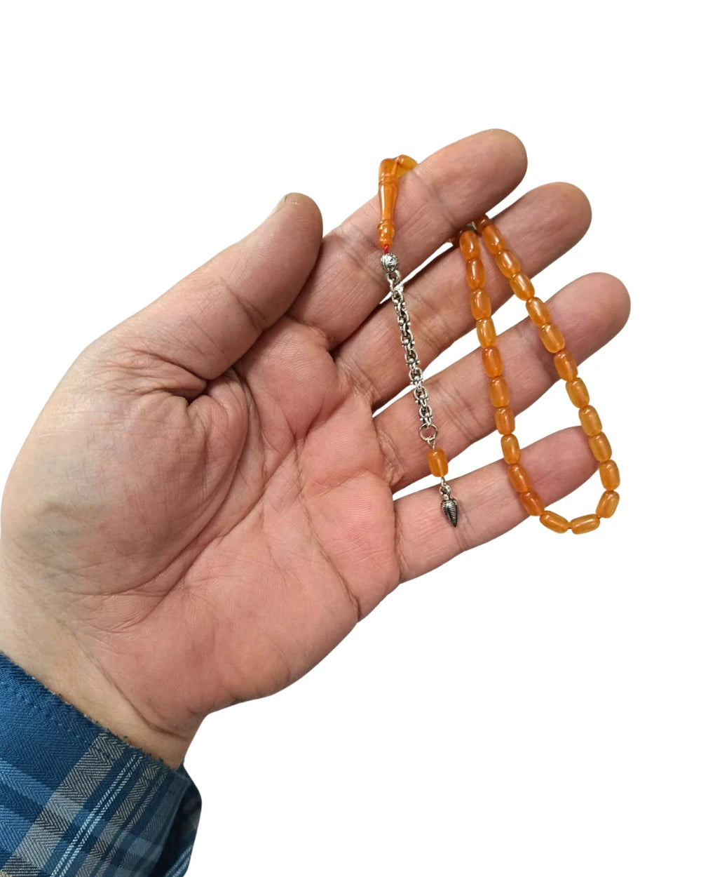 Bilek Boy Kapsül Kesim Sarı Sıkma Kehribar Tesbih 4,5 x 7,5 mm