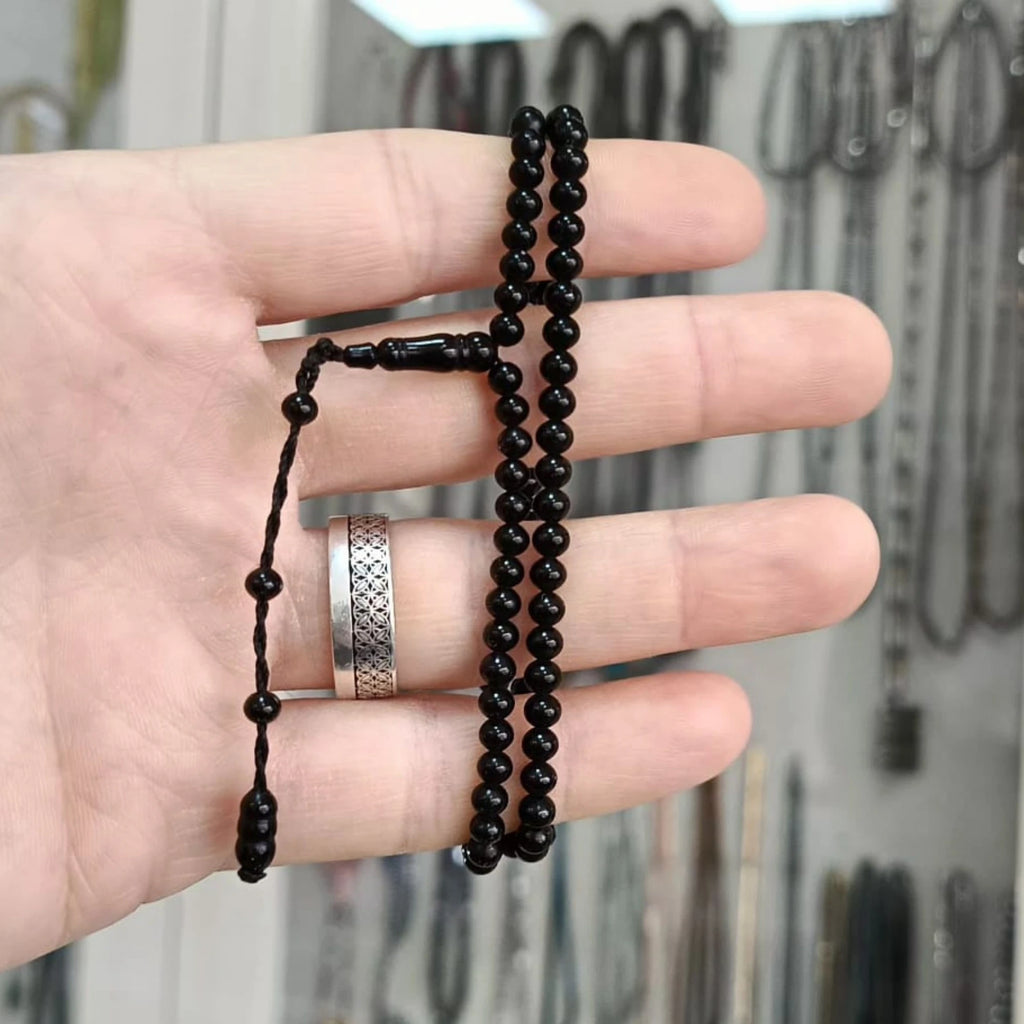 99'luk Sertifikalı Erzurum Oltu Taşı Mini Namaz Dua Zikir Tesbihi 4 mm