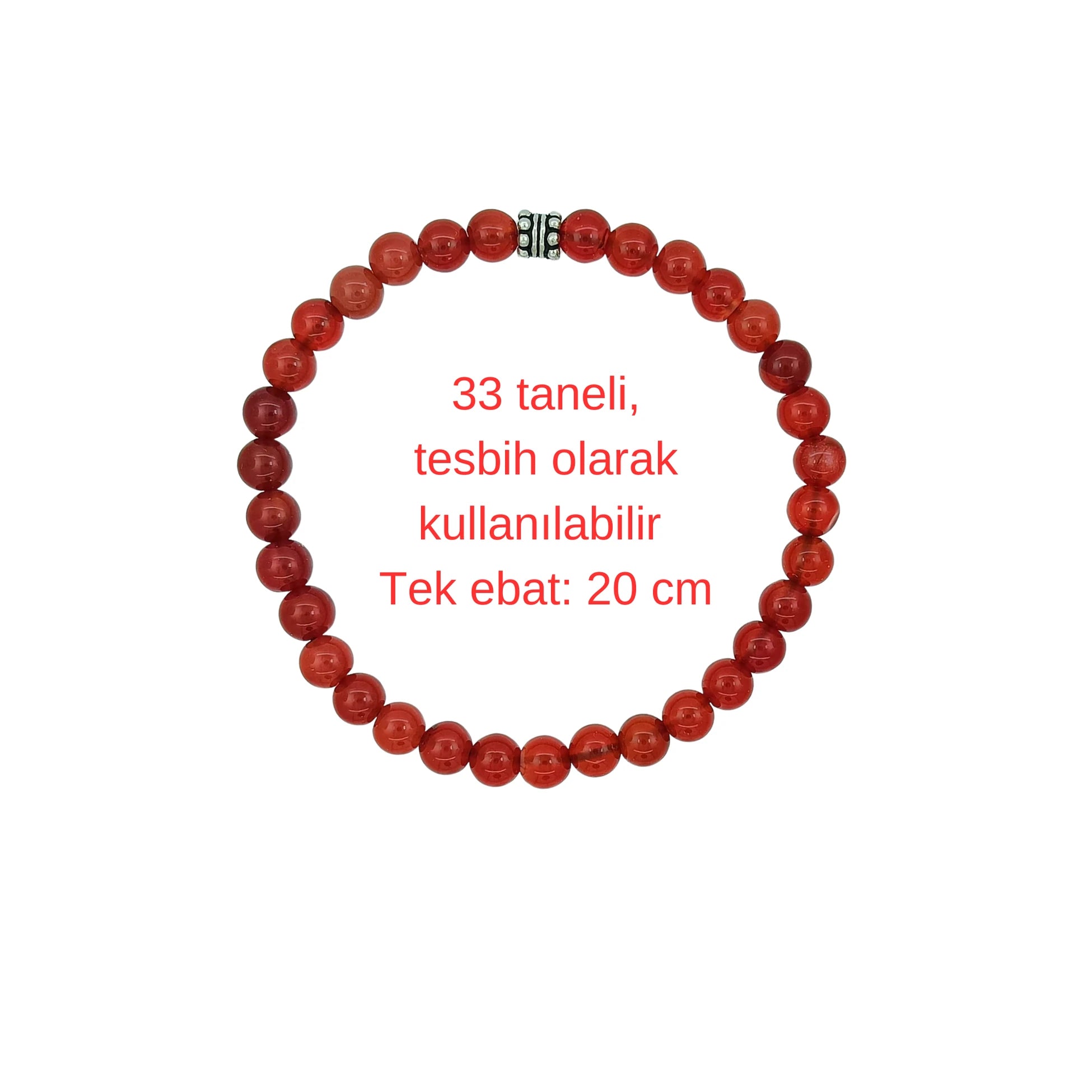 33 Taneli Gümüş Tasarım Akik Tesbih Bileklik