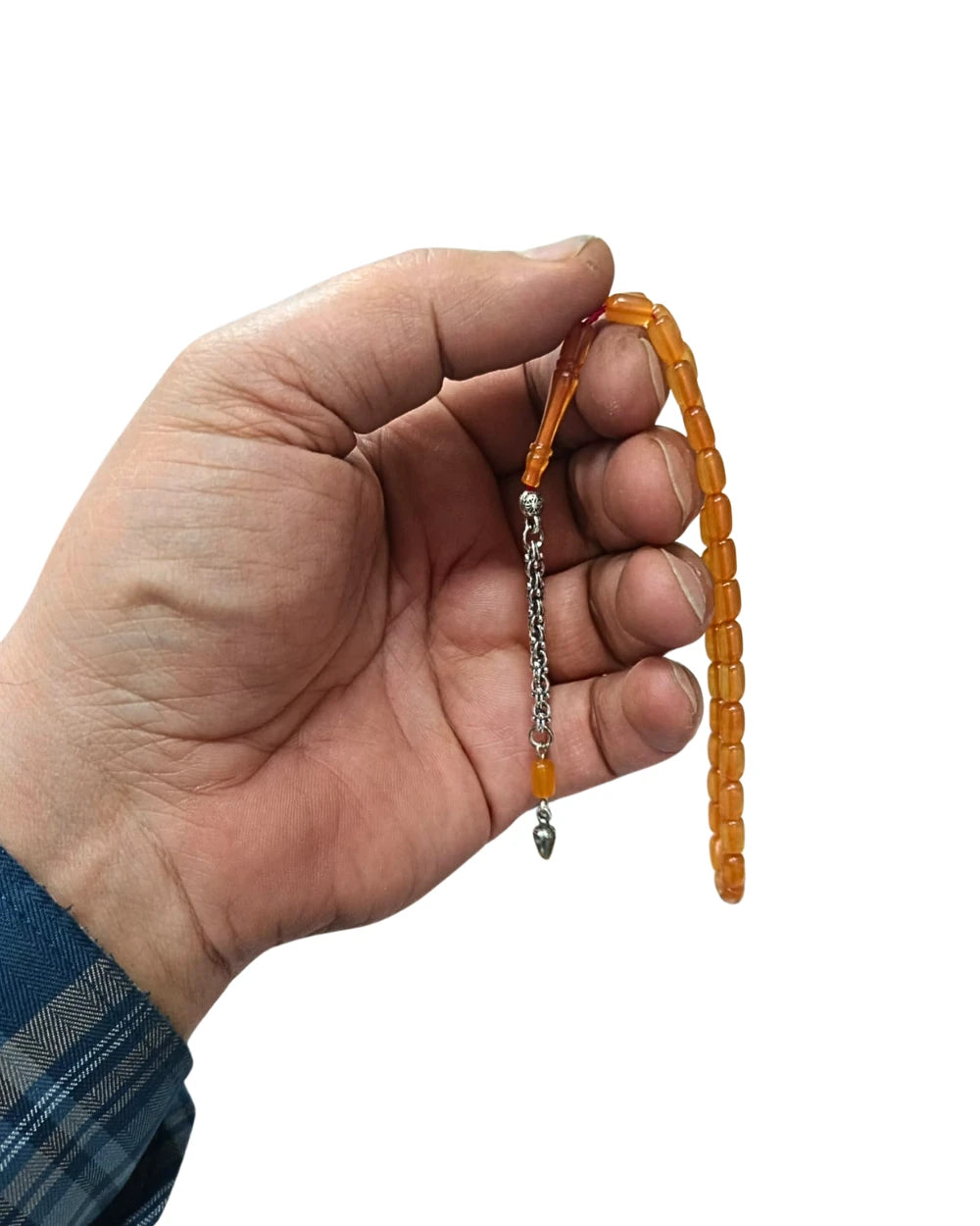 Bilek Boy Kapsül Kesim Sarı Sıkma Kehribar Tesbih 4,5 x 7,5 mm