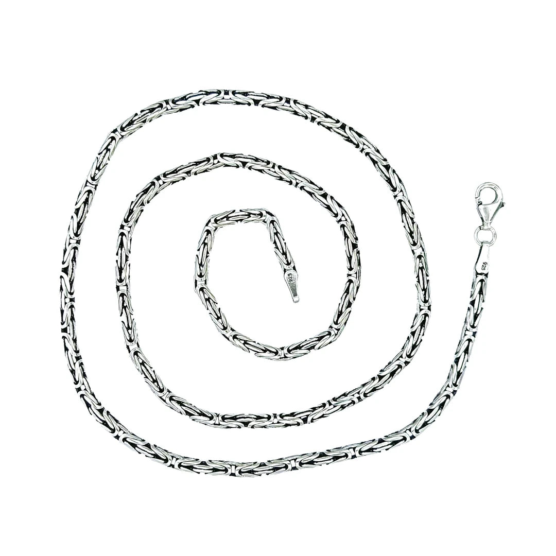 925 Ayar Gümüş Kral Kolye 2 mm 3 mm 4 mm 4,5 mm 5 mm 6 mm