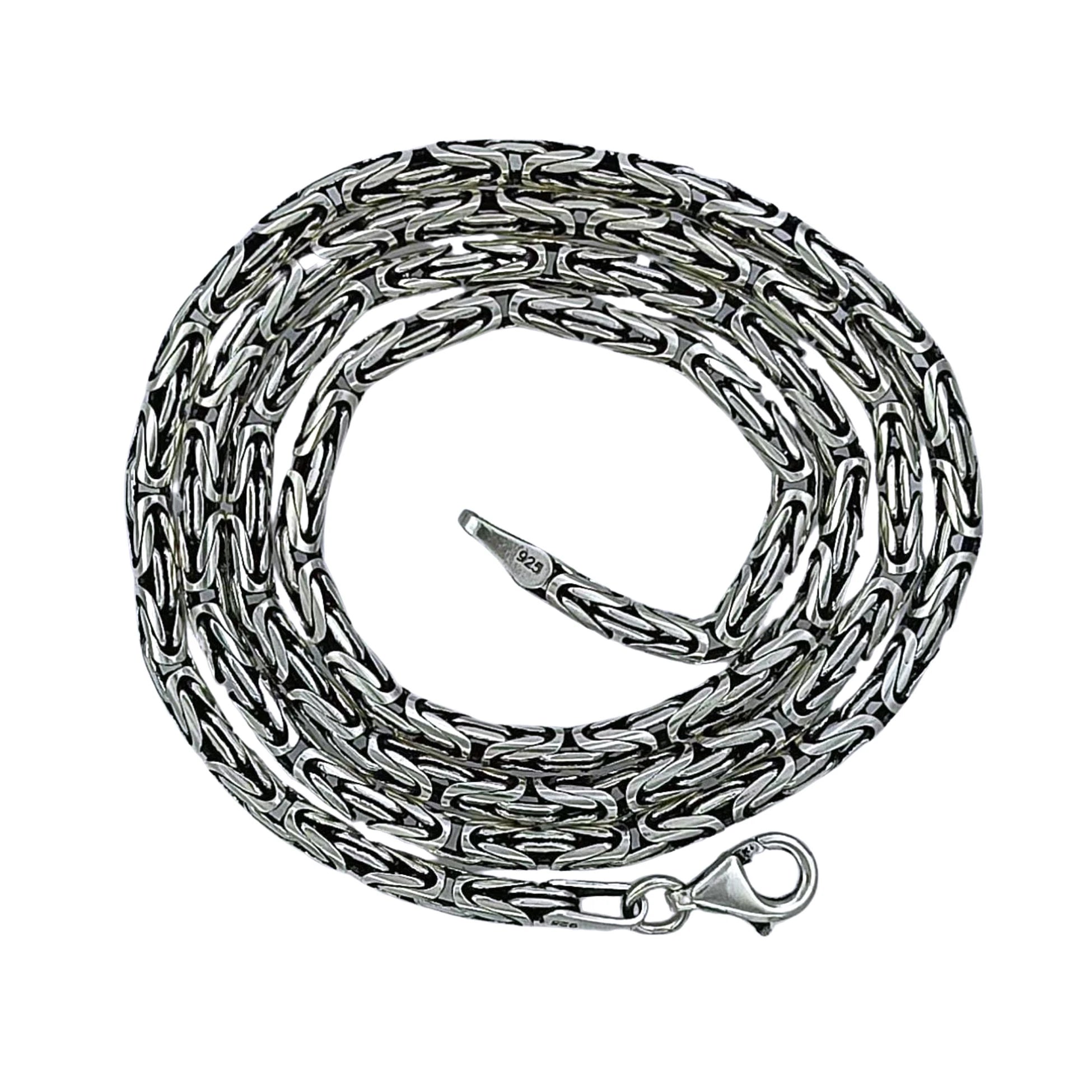 925 Ayar Gümüş Kral Kolye veya Kral Bileklik 3 mm