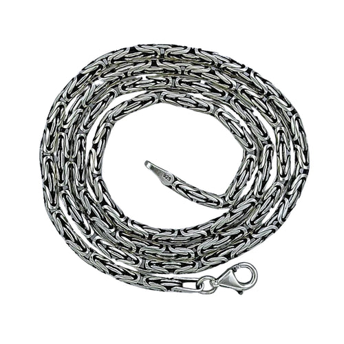 925 Ayar Gümüş Kral Kolye veya Kral Bileklik 3 mm