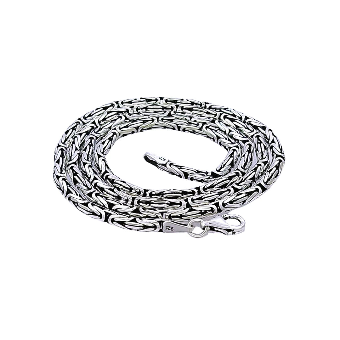 925 Ayar Gümüş Kral Kolye 2 mm 3 mm 4 mm 4,5 mm 5 mm 6 mm