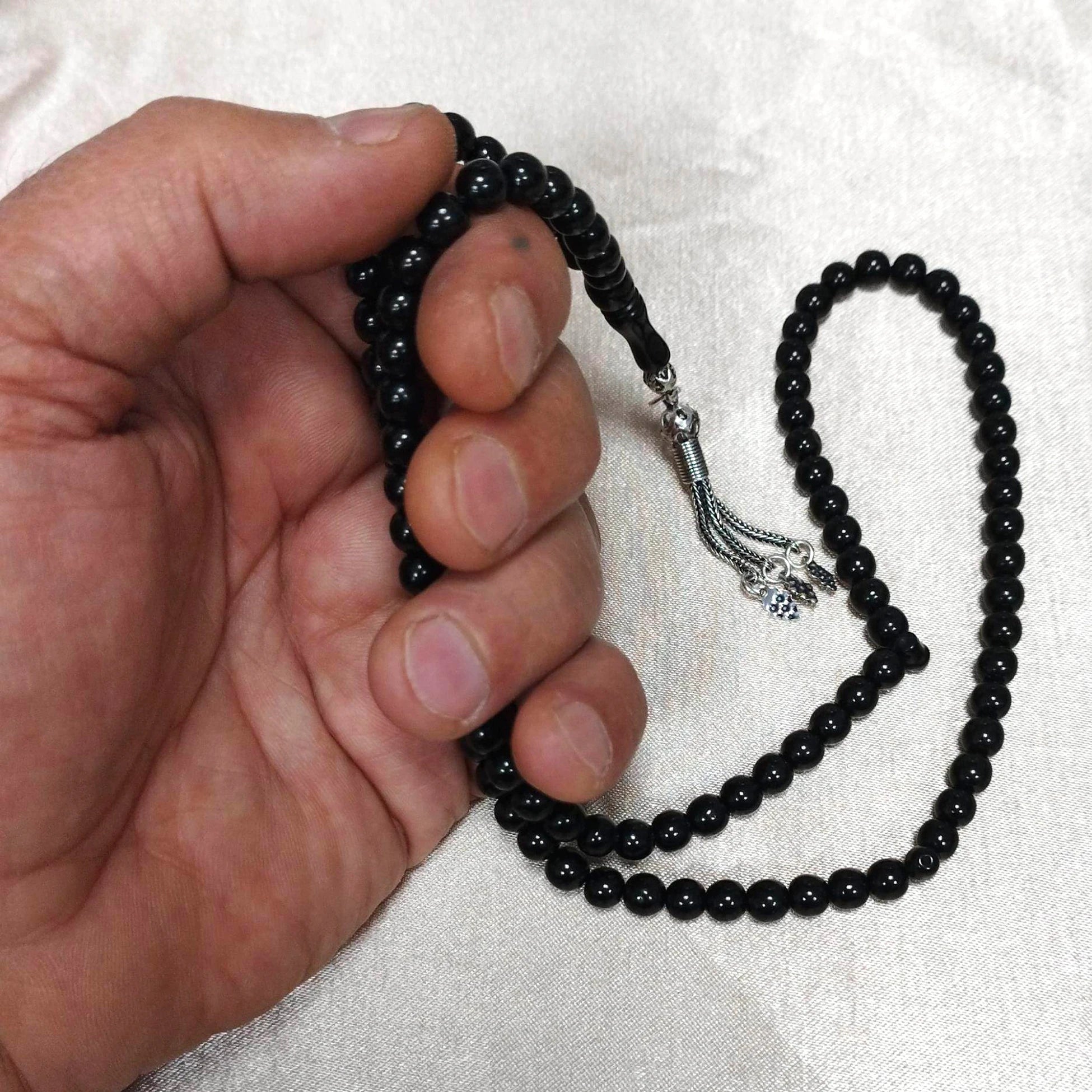 99 luk Oltu 925 Ayar Gümüş Püsküllü Namaz Dua Zikir Tesbihi