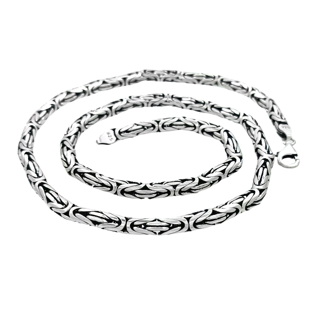 925 Ayar Gümüş Kral Kolye 2 mm 3 mm 4 mm 4,5 mm 5 mm 6 mm