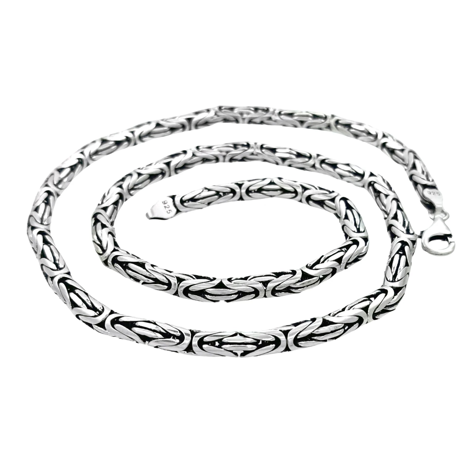 925 Ayar Gümüş Kral Kolye 2 mm 3 mm 4 mm 4,5 mm 5 mm 6 mm