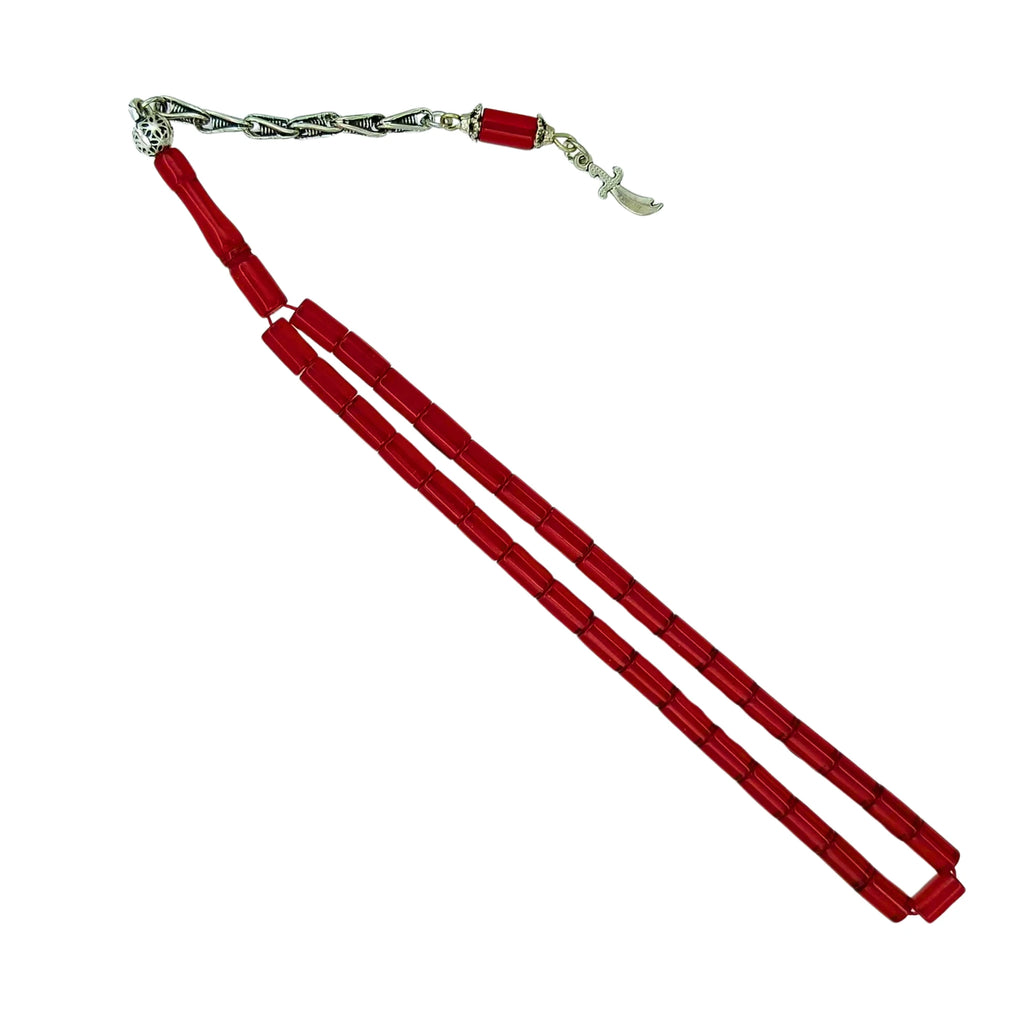 Sıkma Ateş Kehribar Kesme Model Tesbih 5 X 8 mm