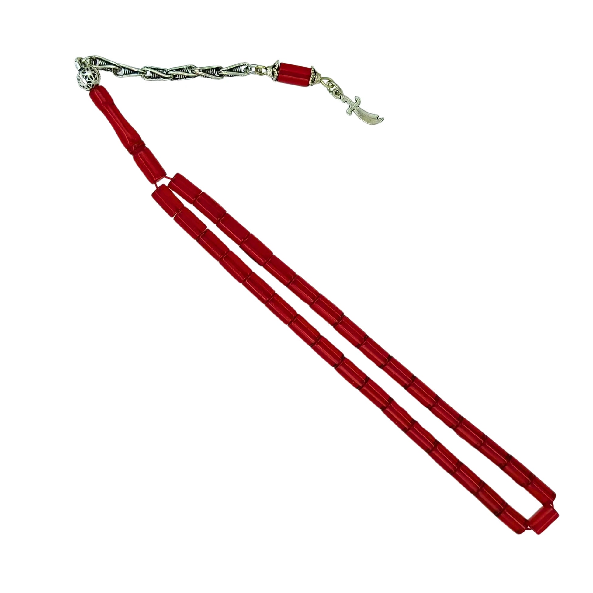 Sıkma Ateş Kehribar Kesme Model Tesbih 5 X 8 mm