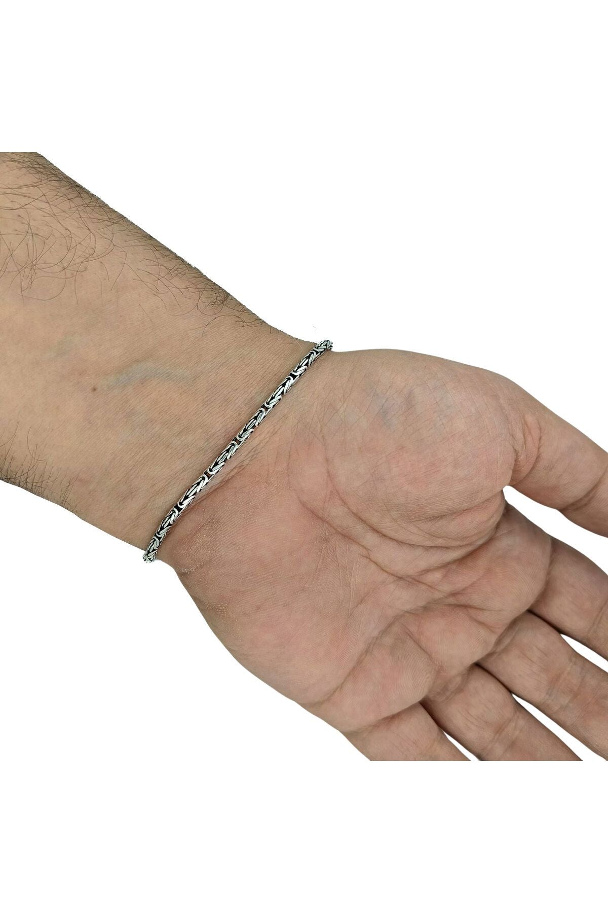 925 Ayar Gümüş Kral Kolye Kral Bileklik 2 mm