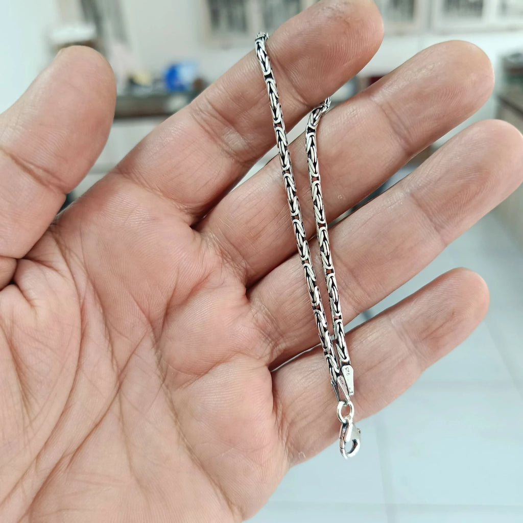925 Ayar Gümüş Yuvarlak Kral Bileklik 3 mm