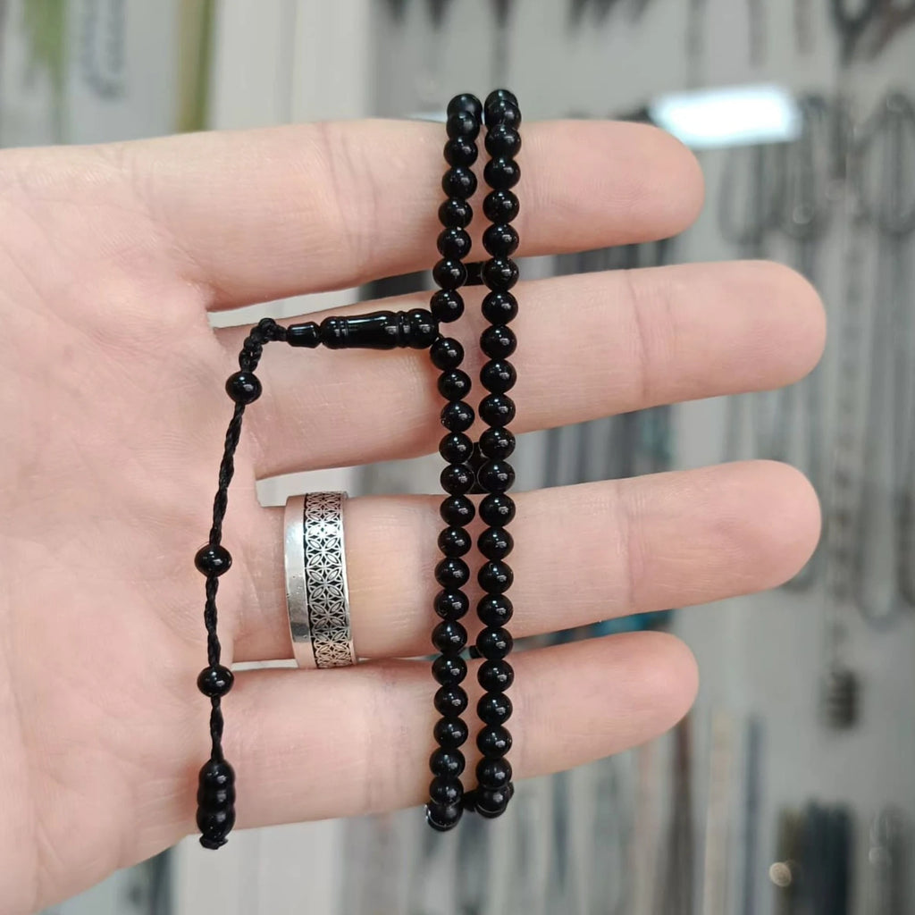 99'luk Sertifikalı Erzurum Oltu Taşı Mini Namaz Dua Zikir Tesbihi 4 mm