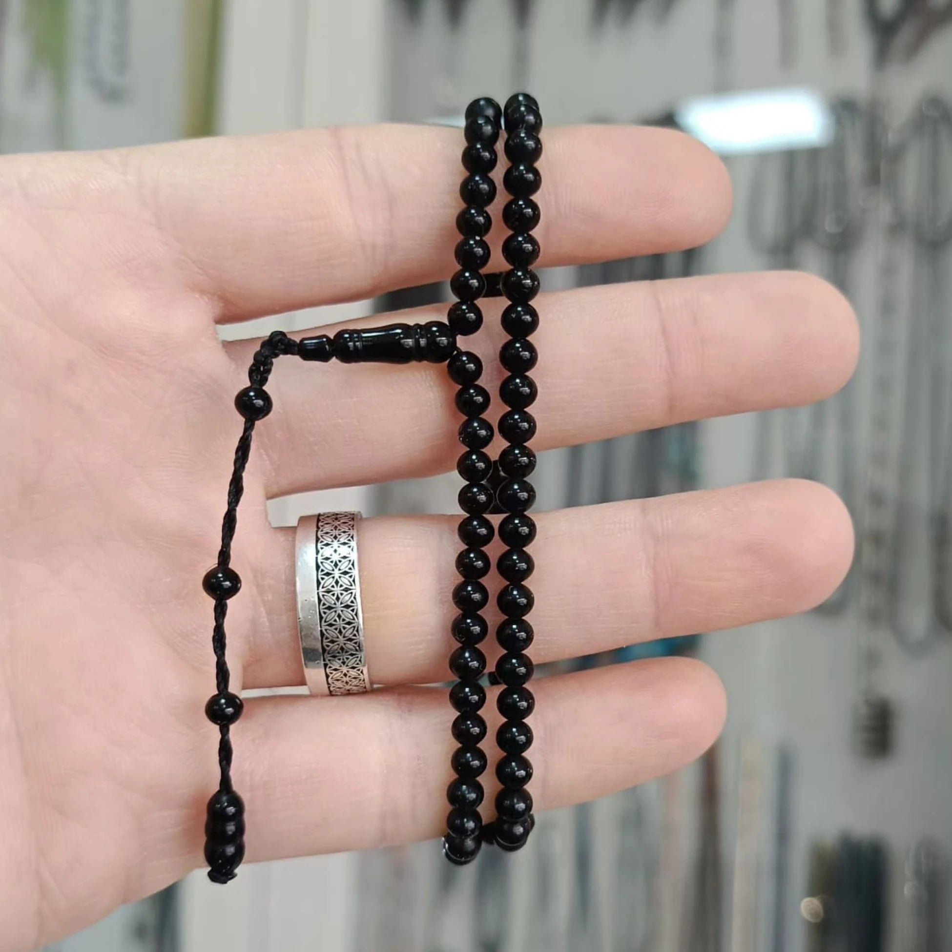 99'luk Sertifikalı Erzurum Oltu Taşı Mini Namaz Dua Zikir Tesbihi 4 mm