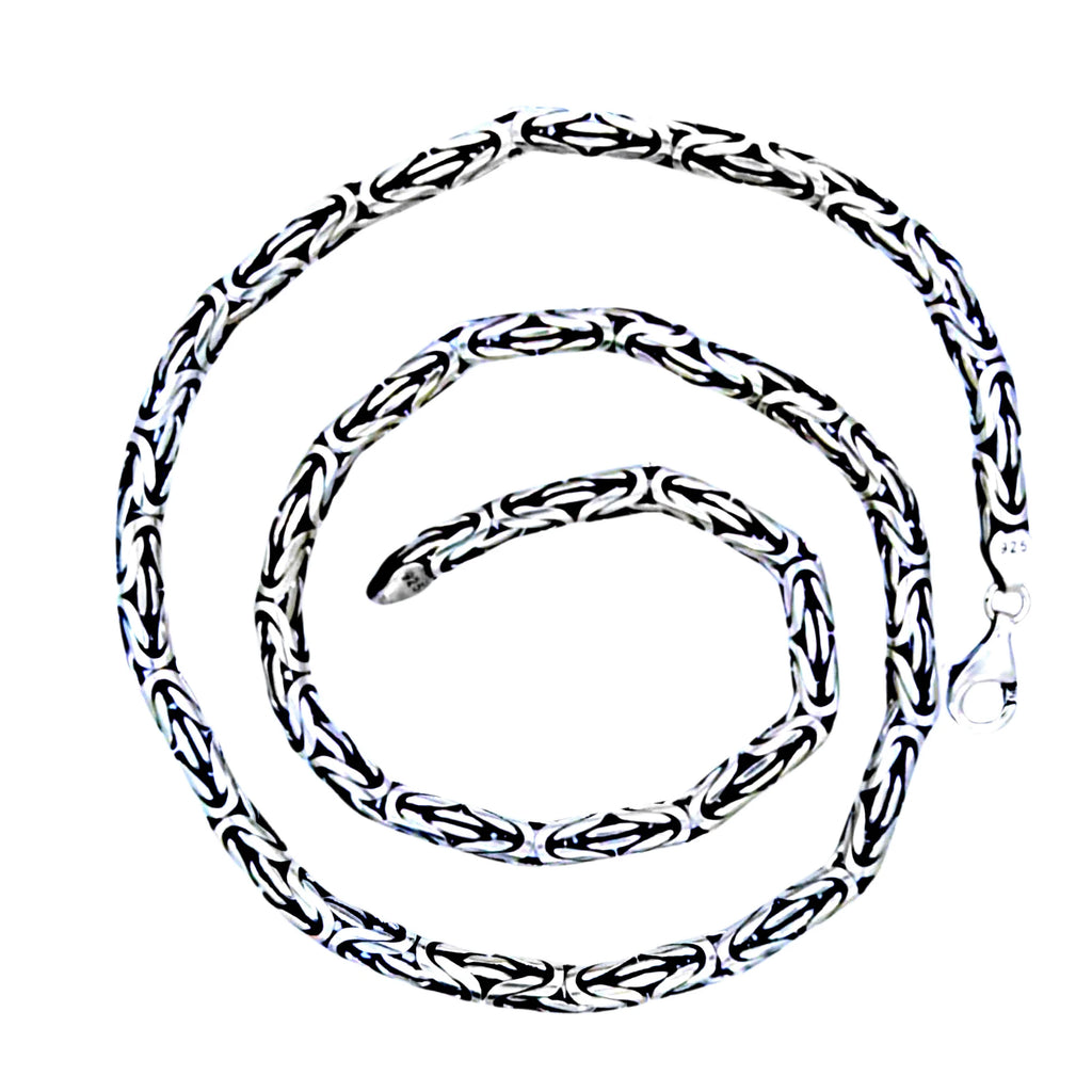 925 Ayar Gümüş Kral Kolye 2 mm 3 mm 4 mm 4,5 mm 5 mm 6 mm