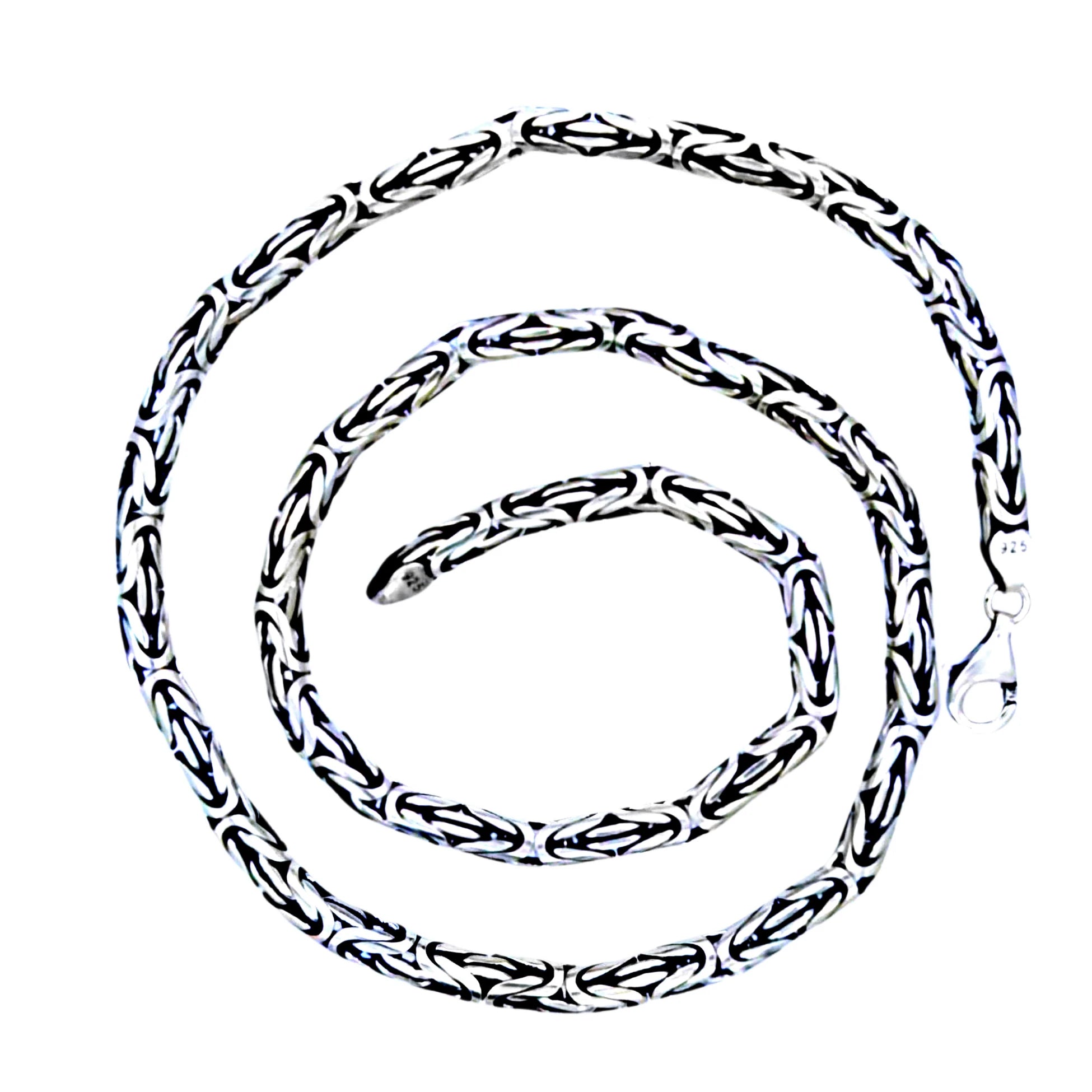 925 Ayar Gümüş Kral Kolye 2 mm 3 mm 4 mm 4,5 mm 5 mm 6 mm