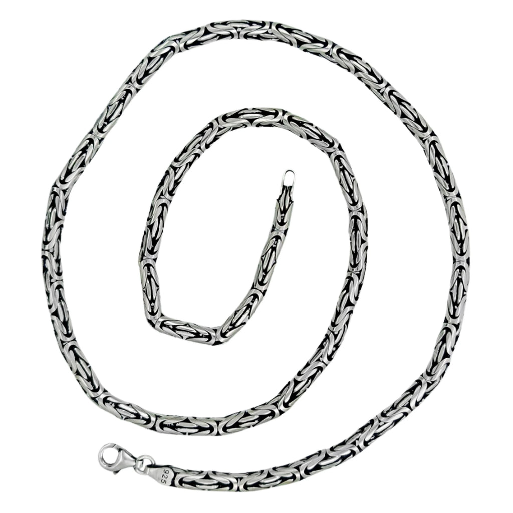 925 Ayar Gümüş Kral Kolye 2 mm 3 mm 4 mm 4,5 mm 5 mm 6 mm