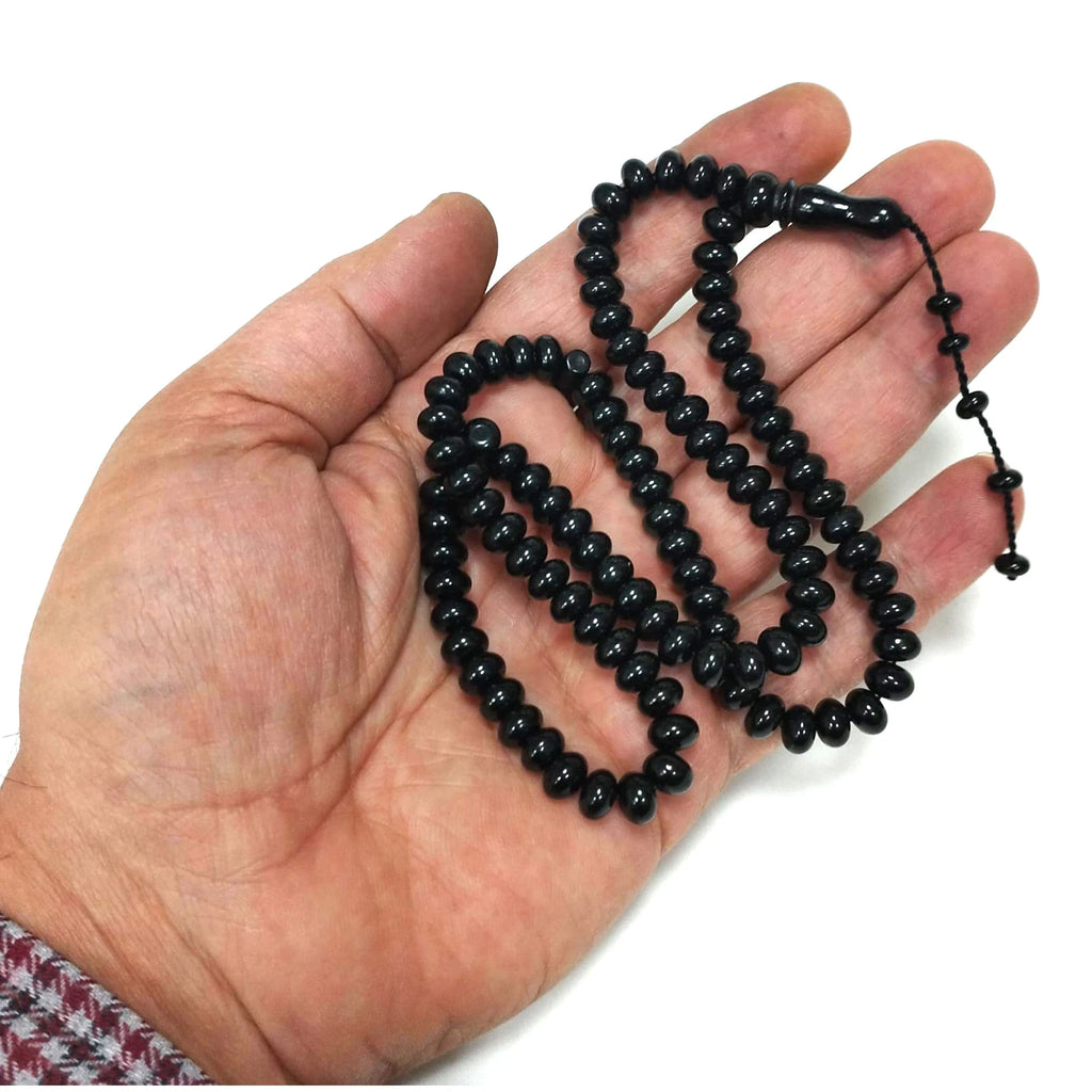 Namaz Dua Zikir için Oltu Tesbih 99luk 7,5 x 4,5 mm