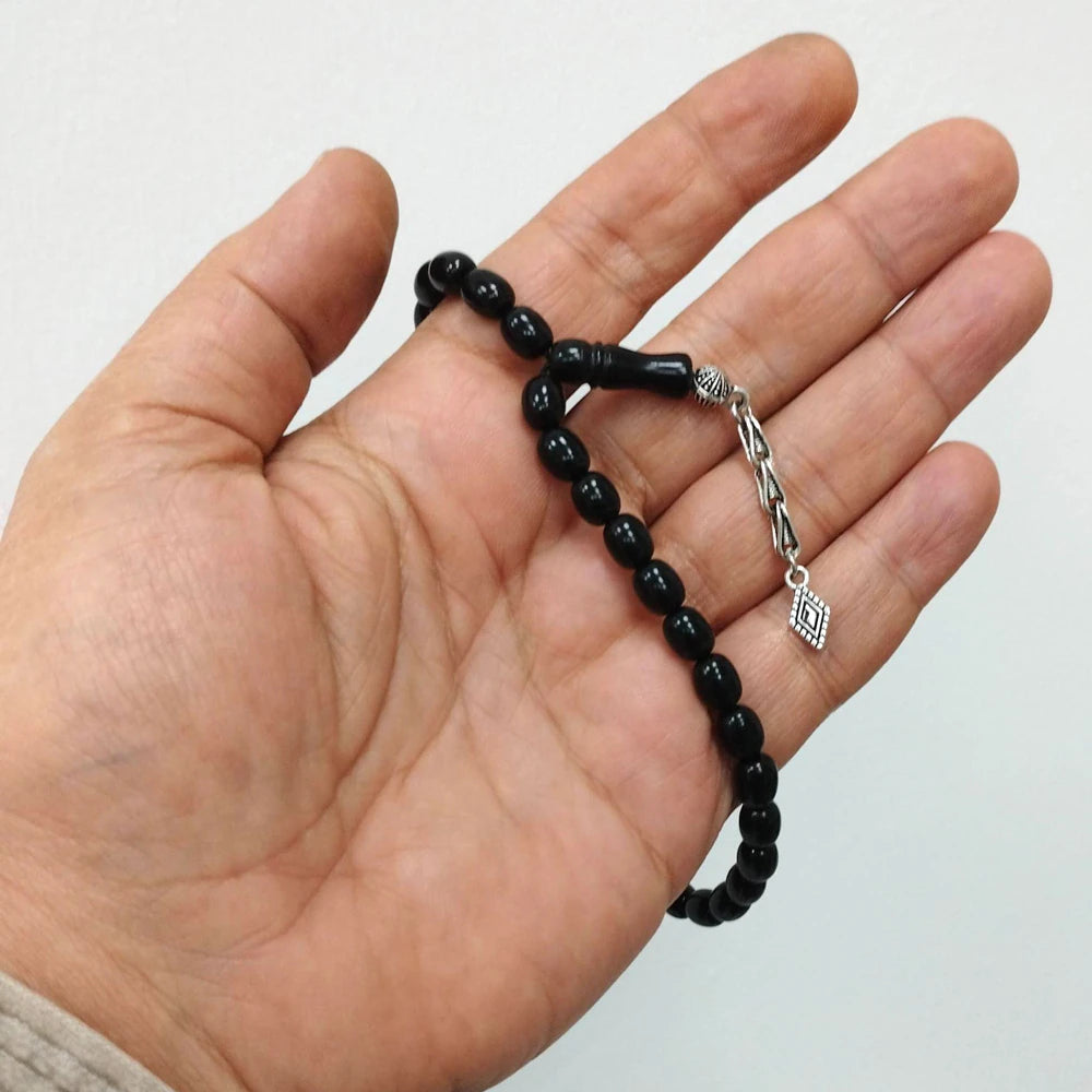 Oval Kesim Bilek Boy Gürcistan Oltu Taşı Tesbih