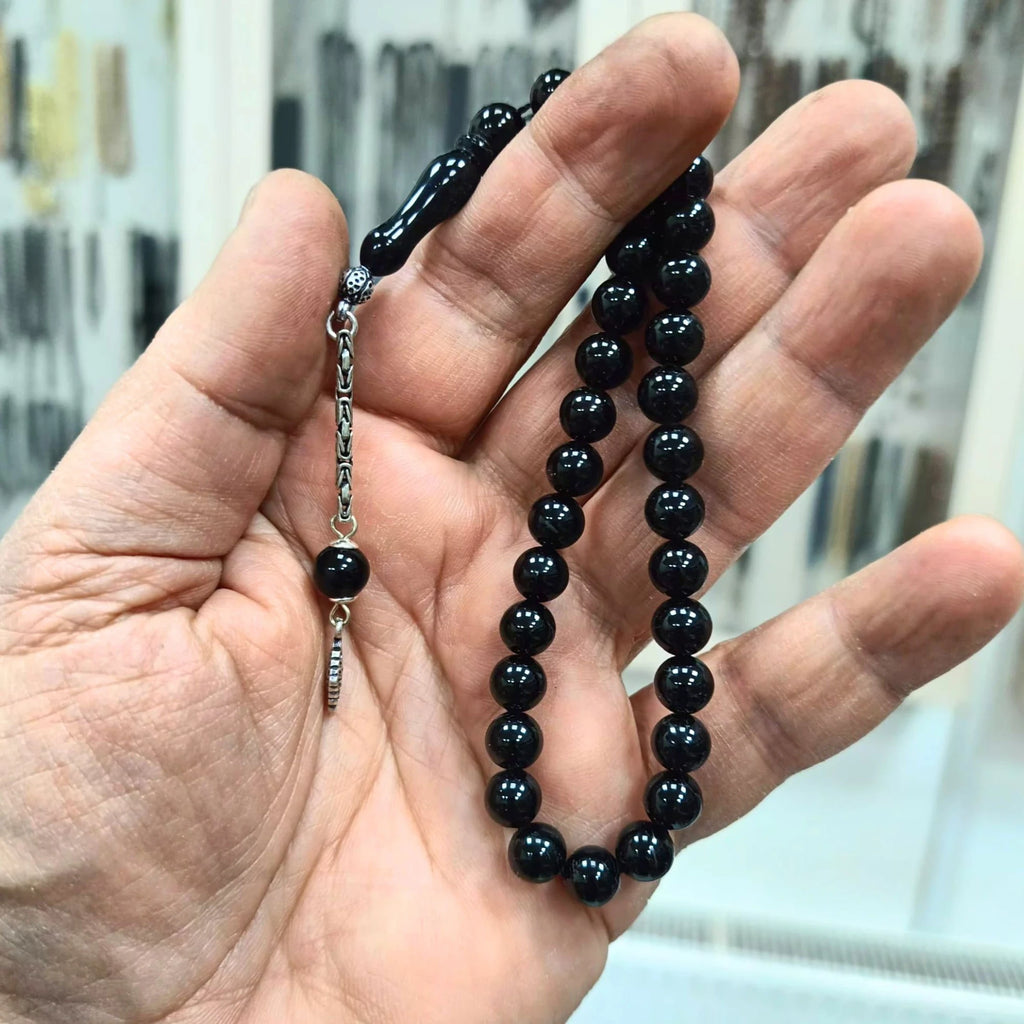 Sertifikalı Erzurum Oltu Taşı Bilek Boy Tesbih 8 mm