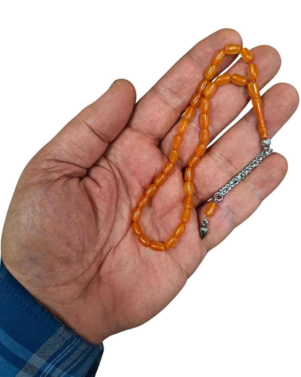 Bilek Boy Kapsül Kesim Sarı Sıkma Kehribar Tesbih 4,5 x 7,5 mm