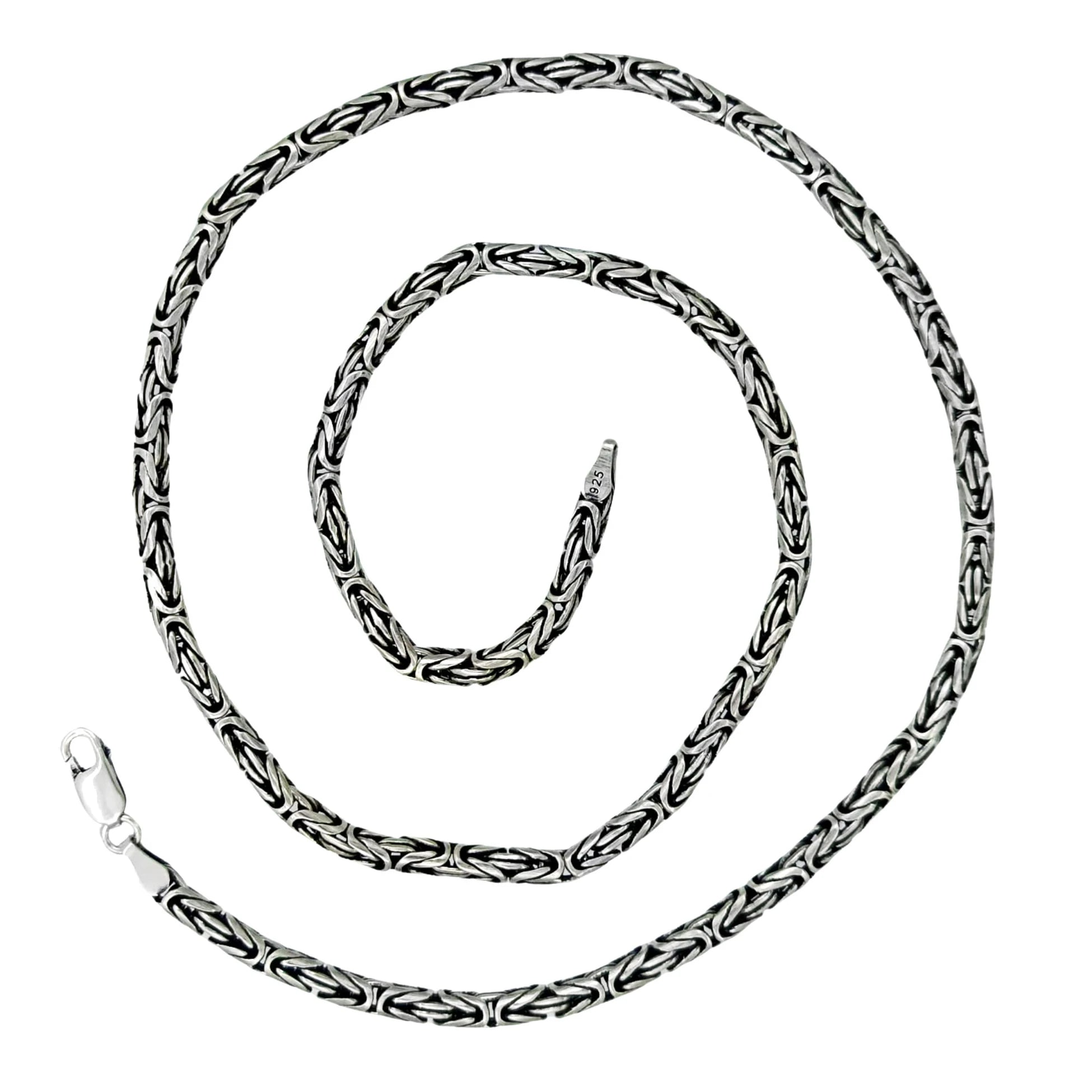 925 Ayar Gümüş Kral Kolye 2 mm 3 mm 4 mm 4,5 mm 5 mm 6 mm