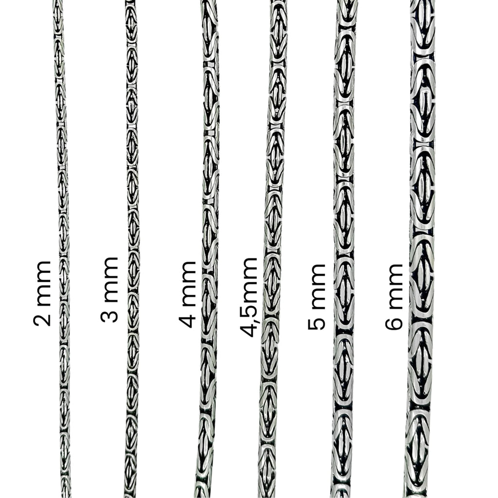 925 Ayar Gümüş Kral Bileklik 2 mm 3 mm 4 mm 4,5 mm 5 mm 6 mm