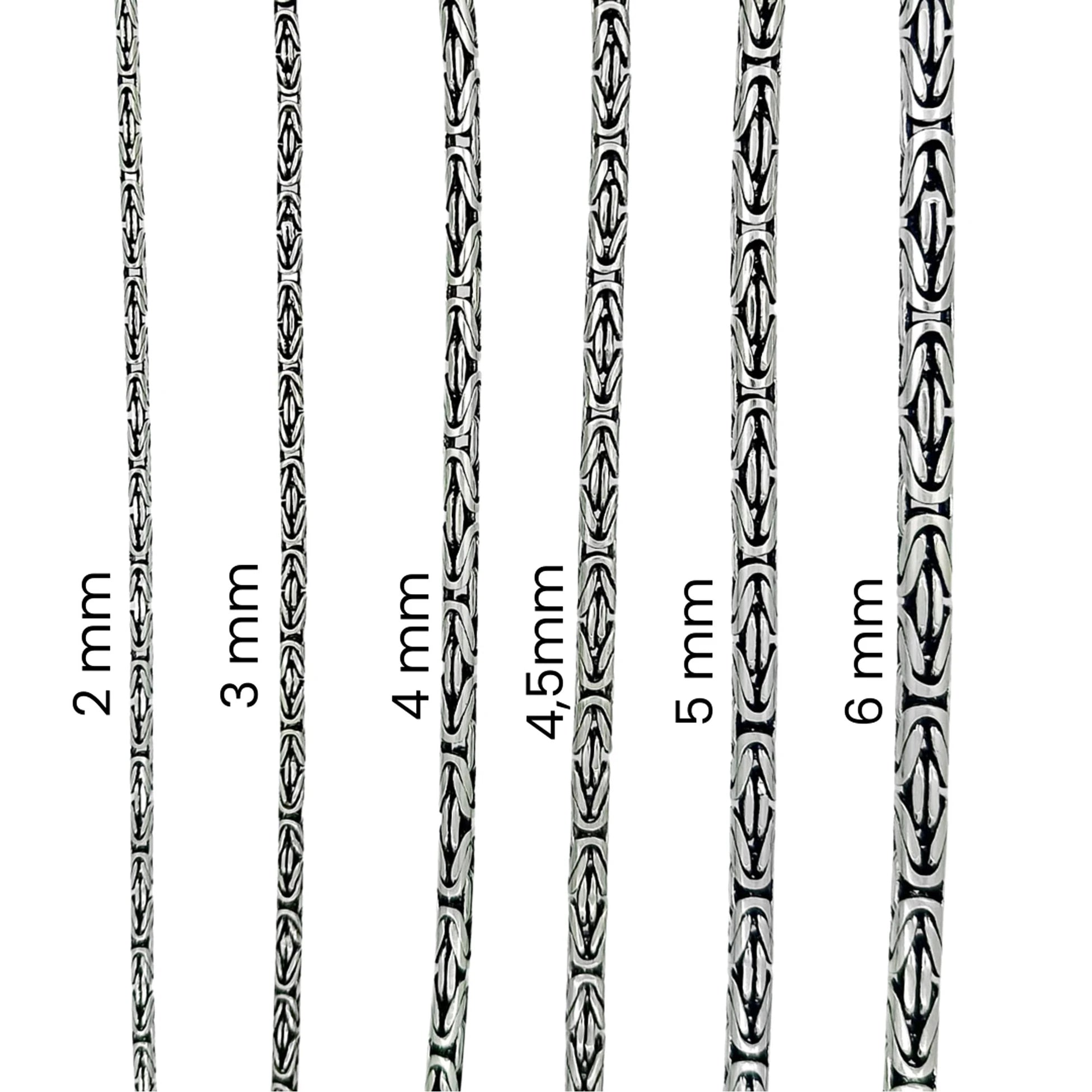 925 Ayar Gümüş Kral Bileklik 2 mm 3 mm 4 mm 4,5 mm 5 mm 6 mm
