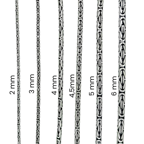 925 Ayar Gümüş Kral Bileklik 2 mm 3 mm 4 mm 4,5 mm 5 mm 6 mm